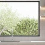 Modern kitchen with large window