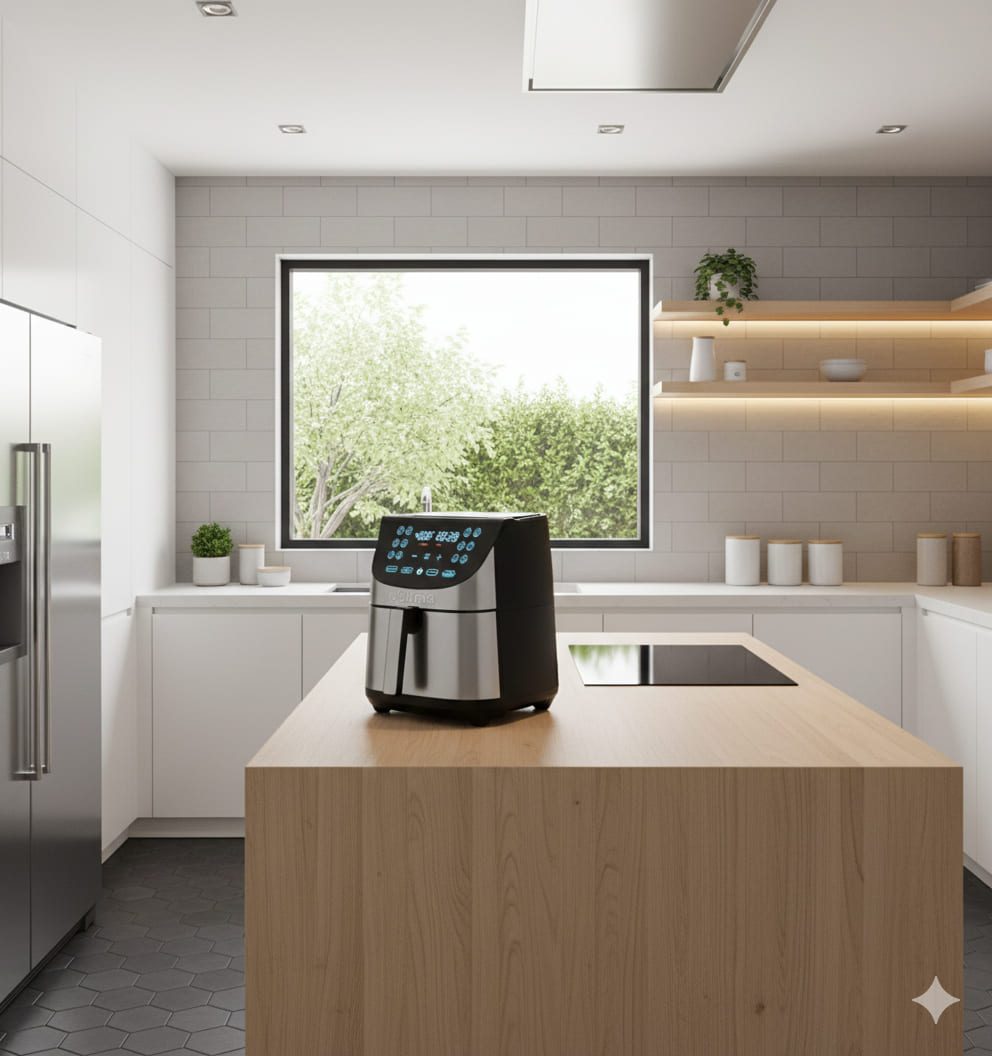 Modern kitchen with air fryer